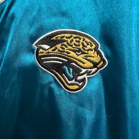 Reebok Jacksonville Jaguars NFL Satin Bomber Jacket L Teal White Mens L - Picture 8 of 15